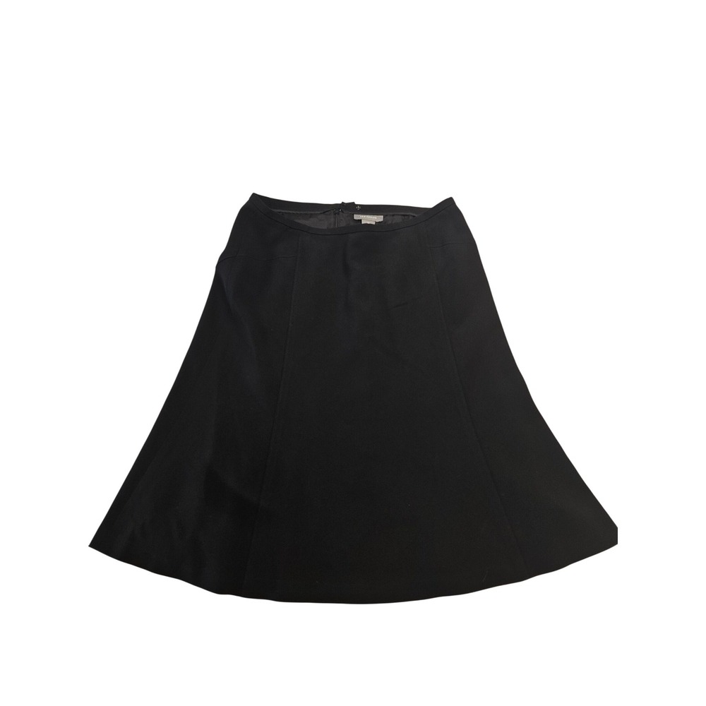 Ann Taylor Black Paneled A-Line Midi Skirt Size 10 Office Professional Classic